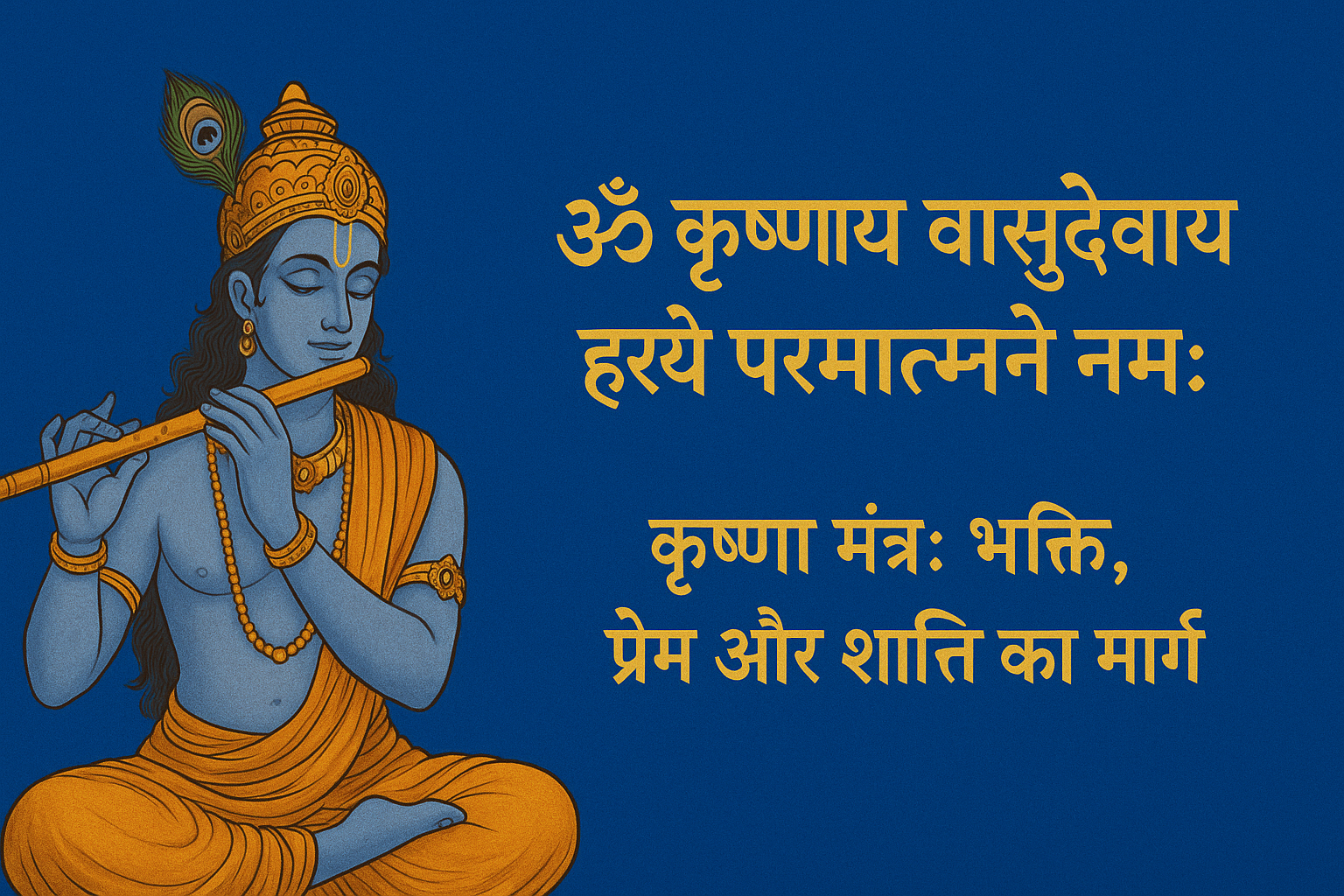 Om Krishnaya Vasudevaya Haraye Paramatmane Namah Mantra in Hindi